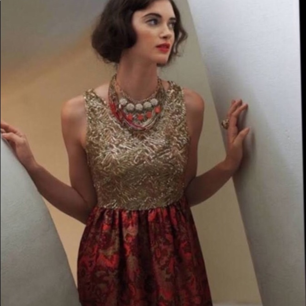 Anthropologie Wren gold sequin dress- beautiful!